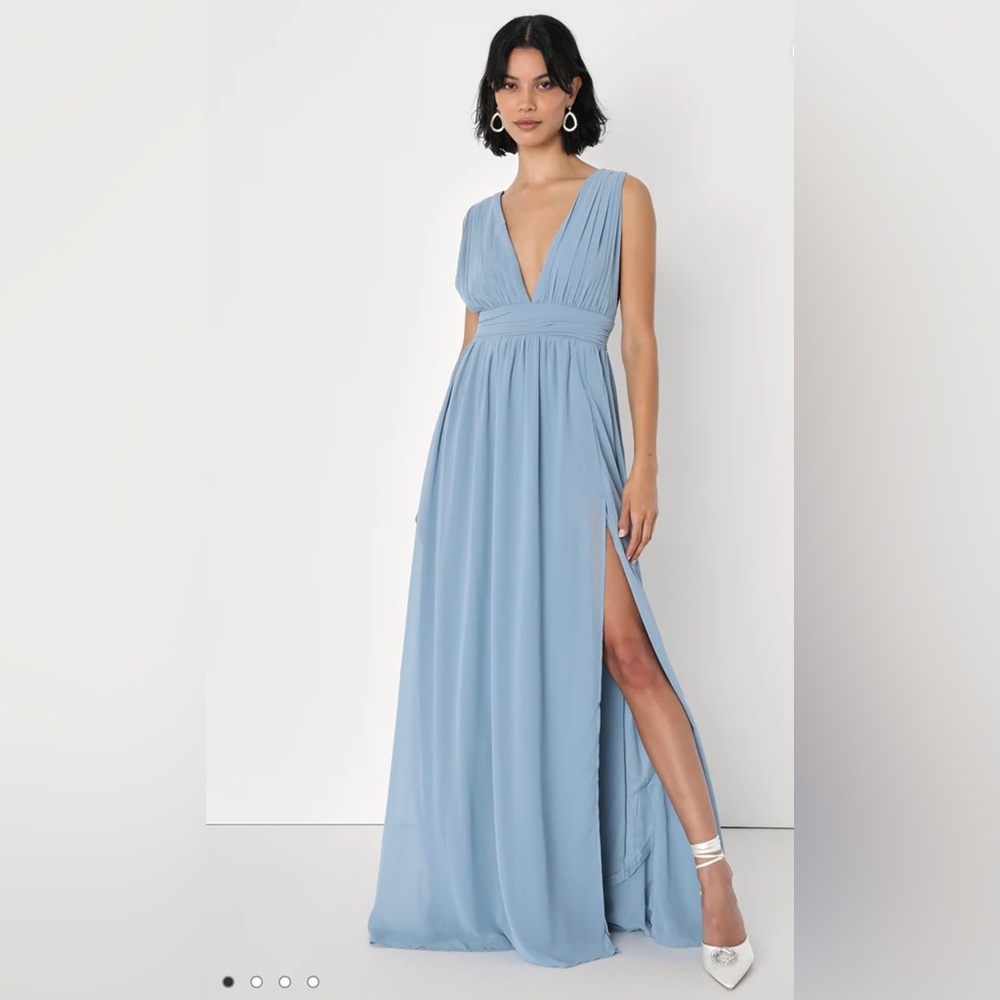 Heavenly Hues Light Blue Maxi Dress - Picture 4 of 5